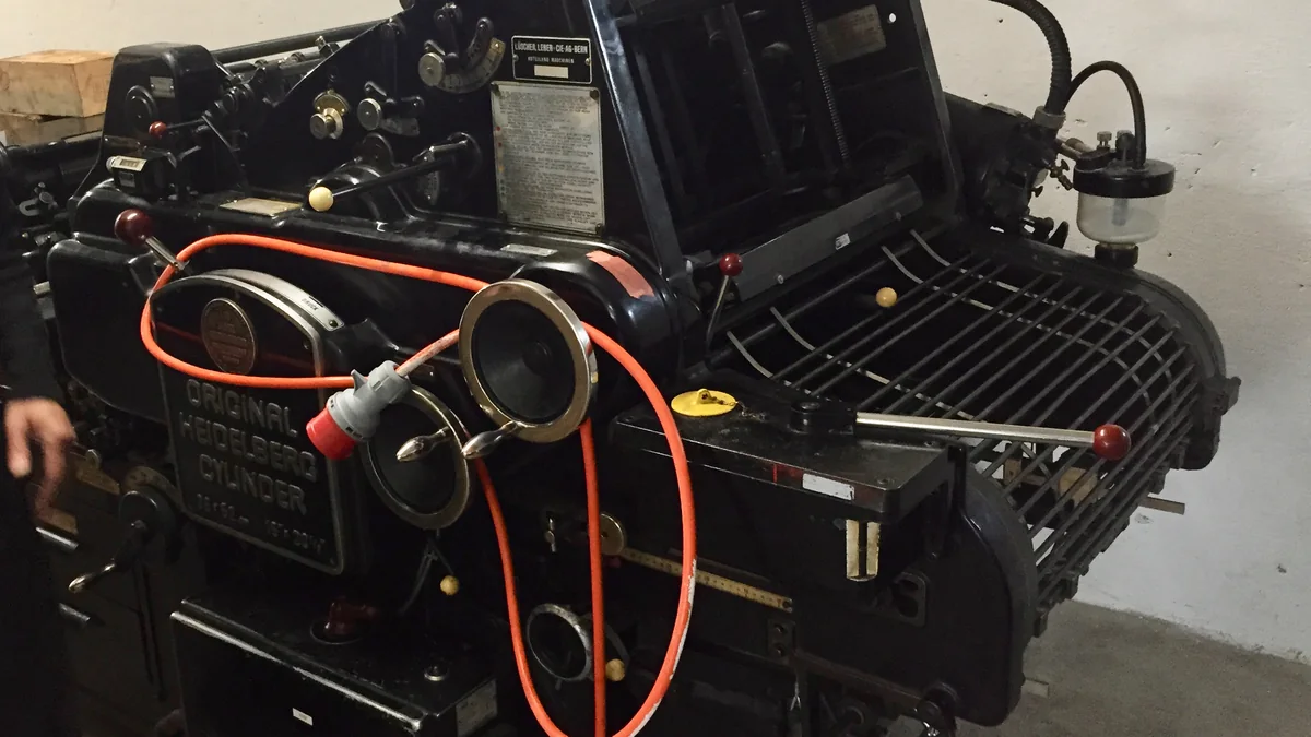 Original Heidelberg Cylinder – die Druckmaschine, mit der die Oetterli Druck AG begann